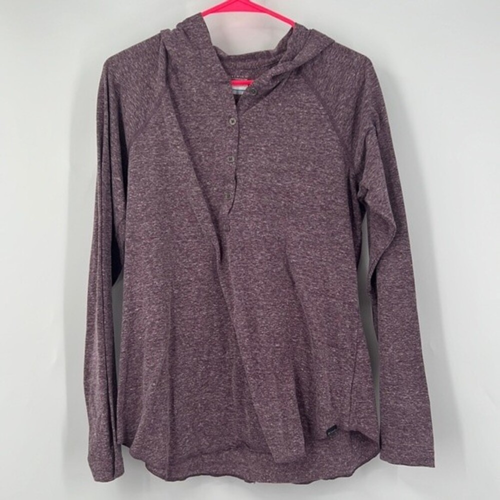 Columbia Omni Wick Henley Top Large Heather Purple